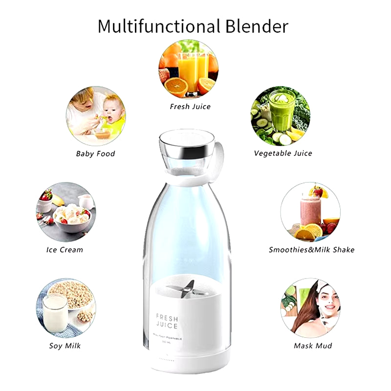 Portable Rechargeable Juicer Blender Wireless Mixer Fresh Juice 350Ml with Charger